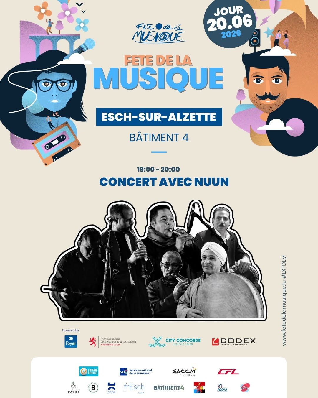 Fête de la Musique poster for a concert by NUUN
