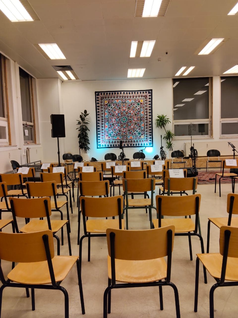 Seating arranged in an event hall